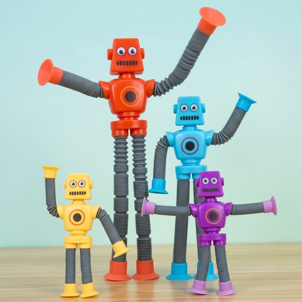 Stretchy Robot Toy with Extendable Arms & Legs - studio photo