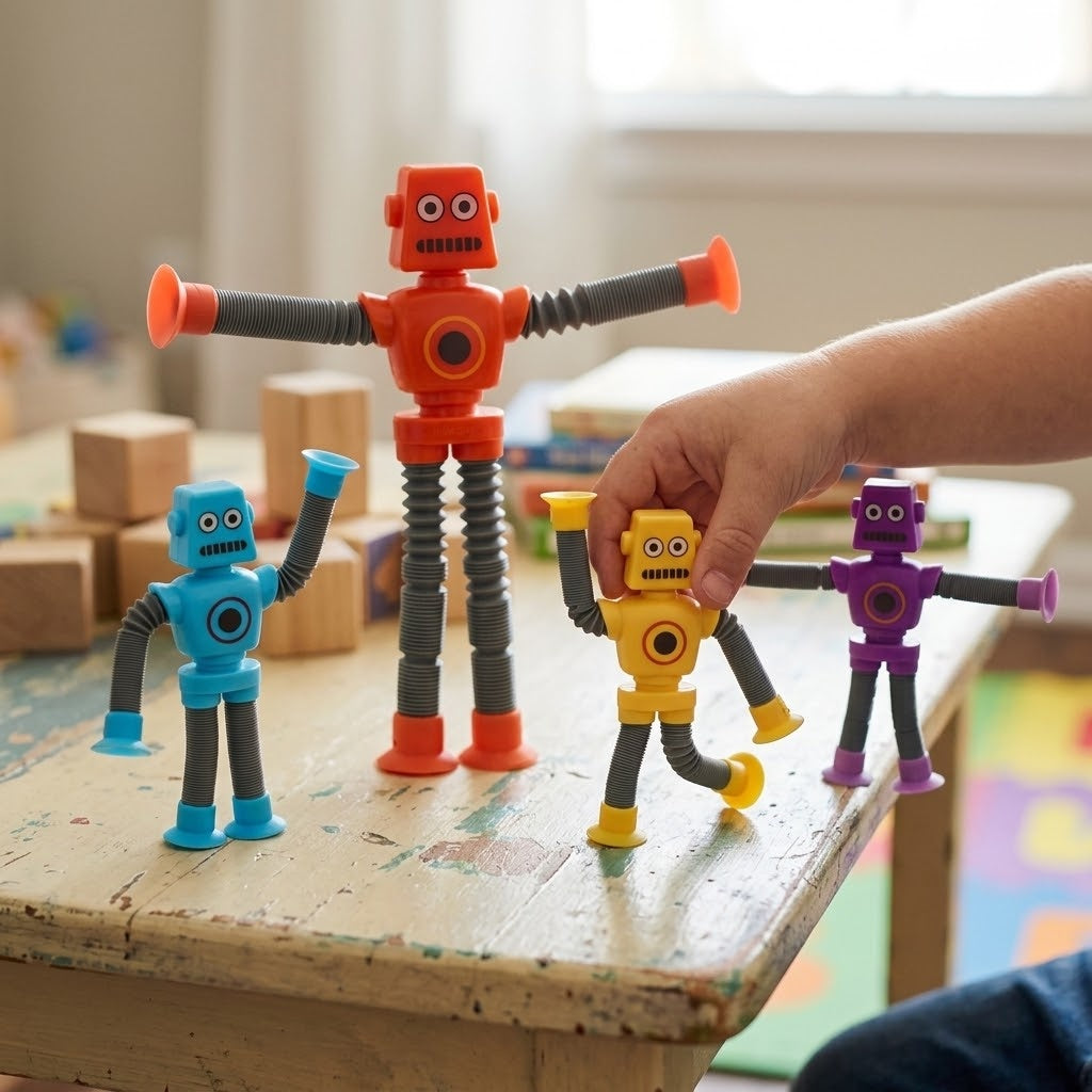 Stretchy Robot Toy with Extendable Arms & Legs - lifestyle photo