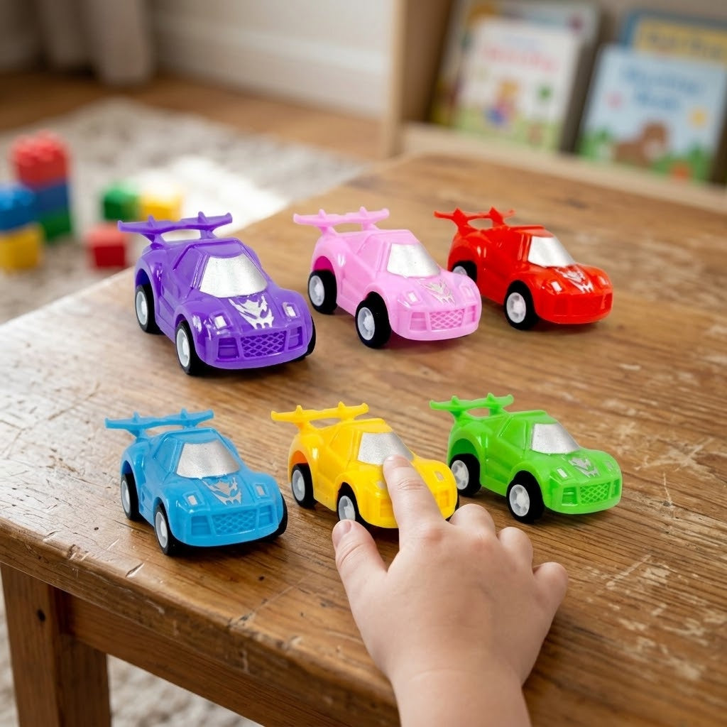Pull Back Racing Car Toy 6 cm Assorted Colours - lifestyle photo