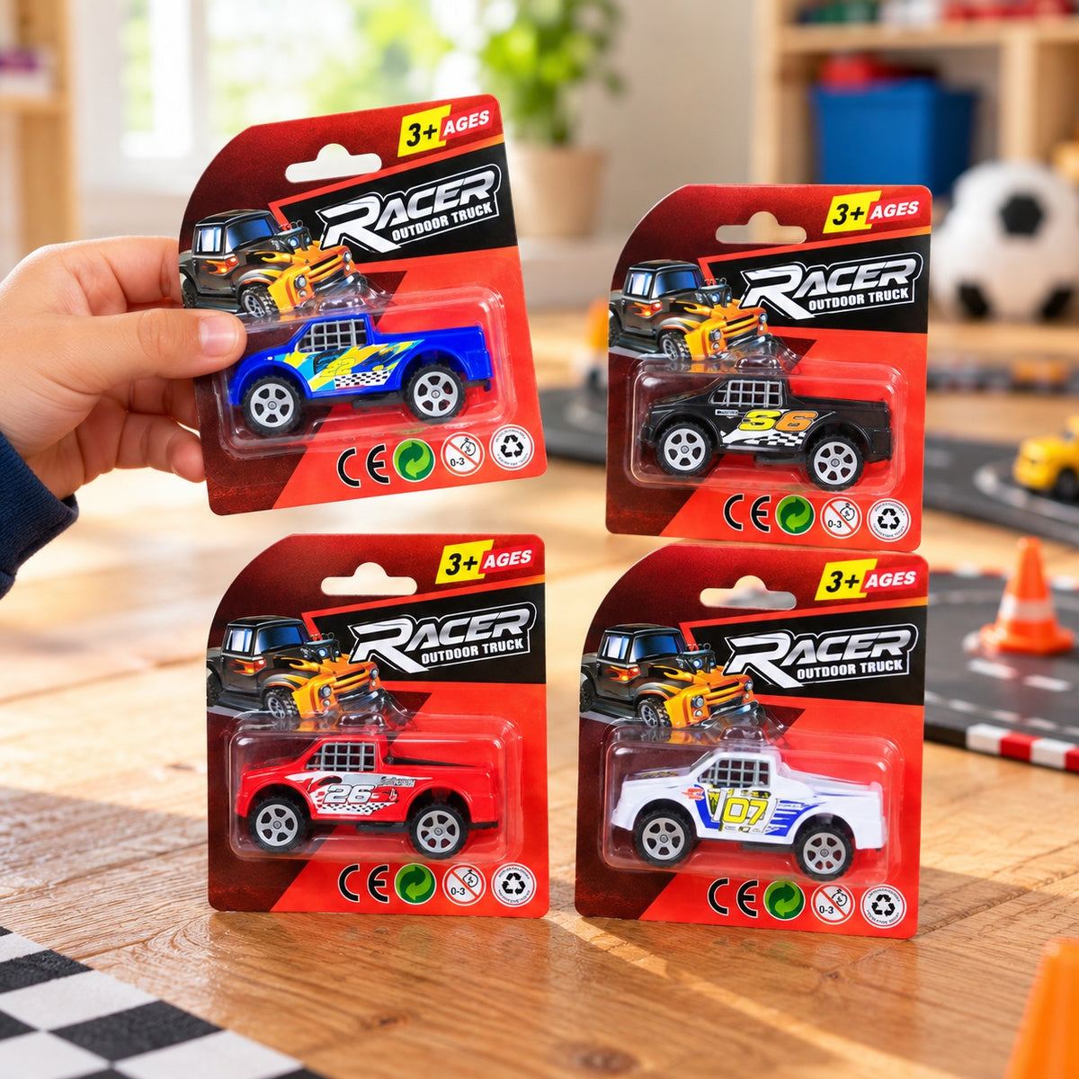 Toy Car on Display Card Assorted Models 7.5 cm - lifestyle photo