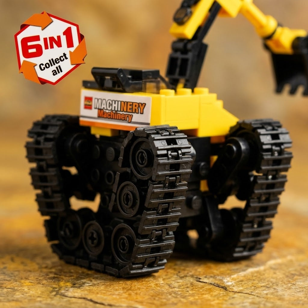 Construction Vehicle Compatible Building Bricks Set - close-up