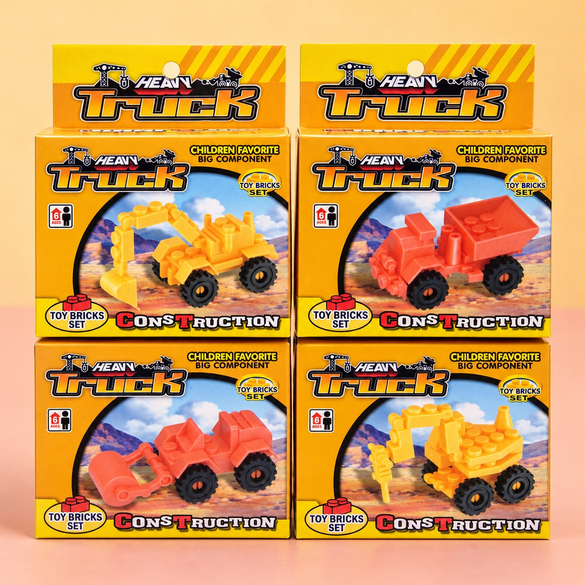 Construction Vehicle Building Blocks Mini Set - studio photo