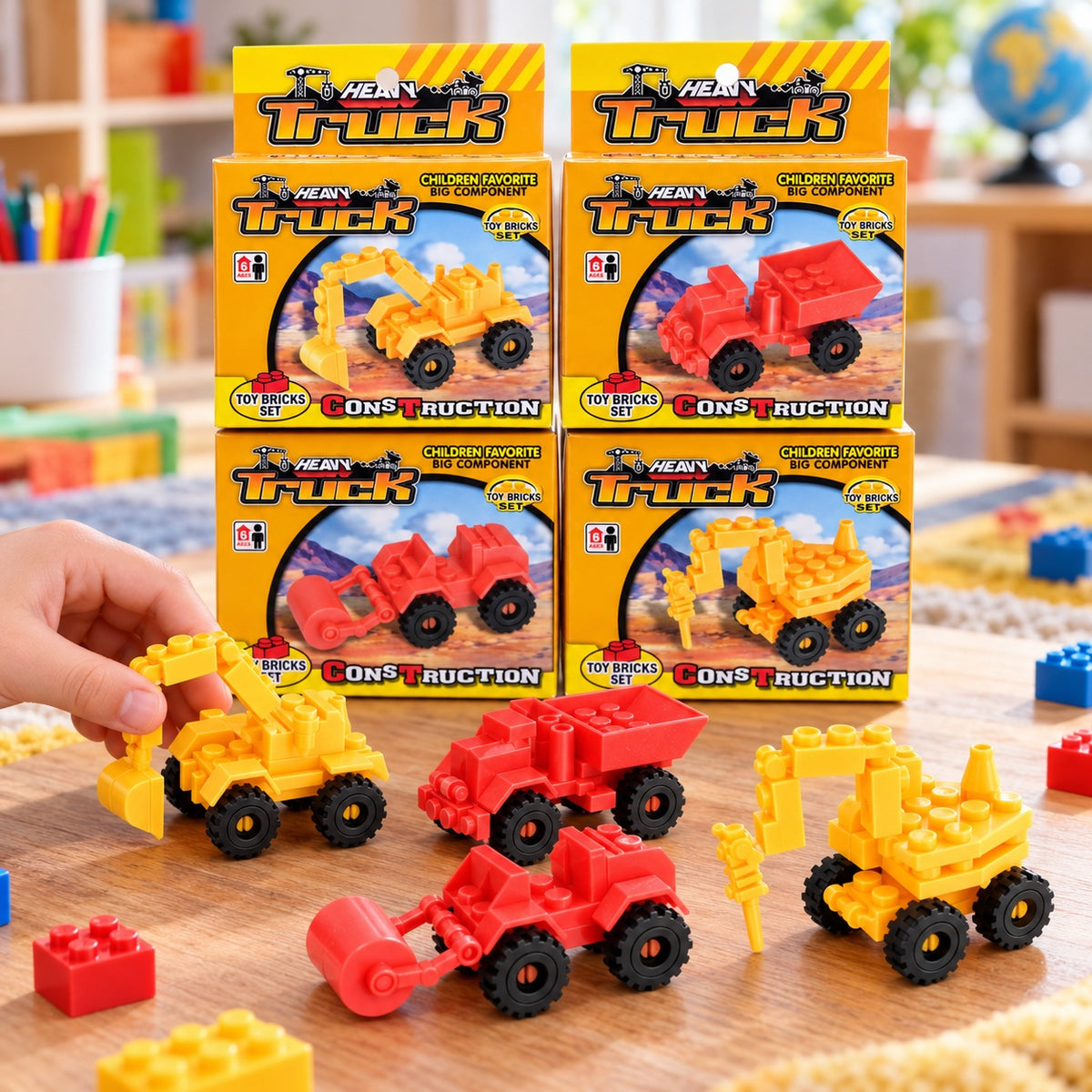 Construction Vehicle Building Blocks Mini Set - lifestyle photo