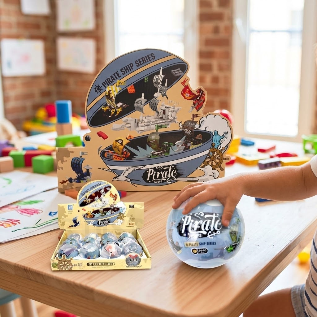 Pirate Ship Compatible Building Bricks in Capsule 7 cm - lifestyle photo