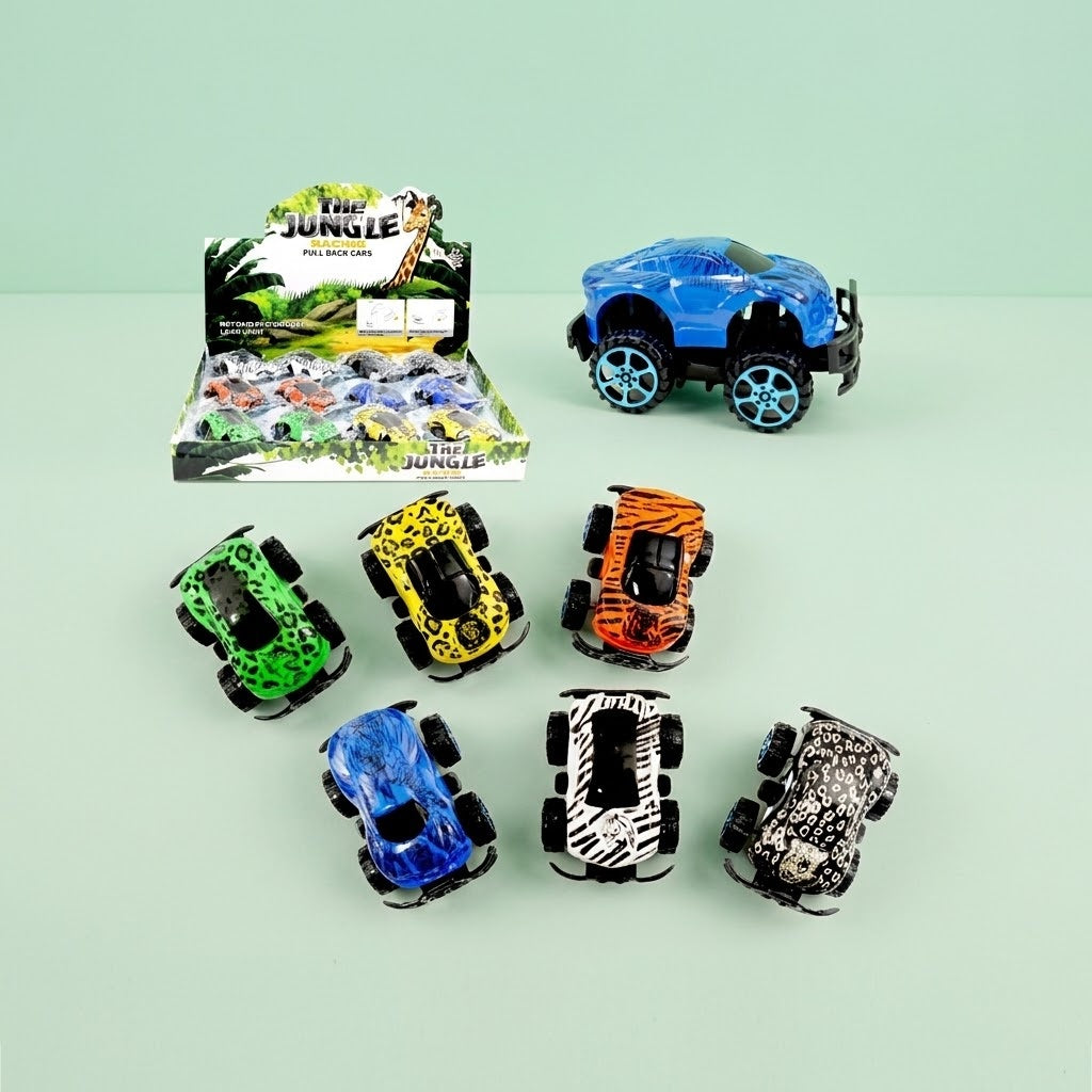 Pull Back Jungle Racer Toy Car Safari Theme 6 cm - studio photo