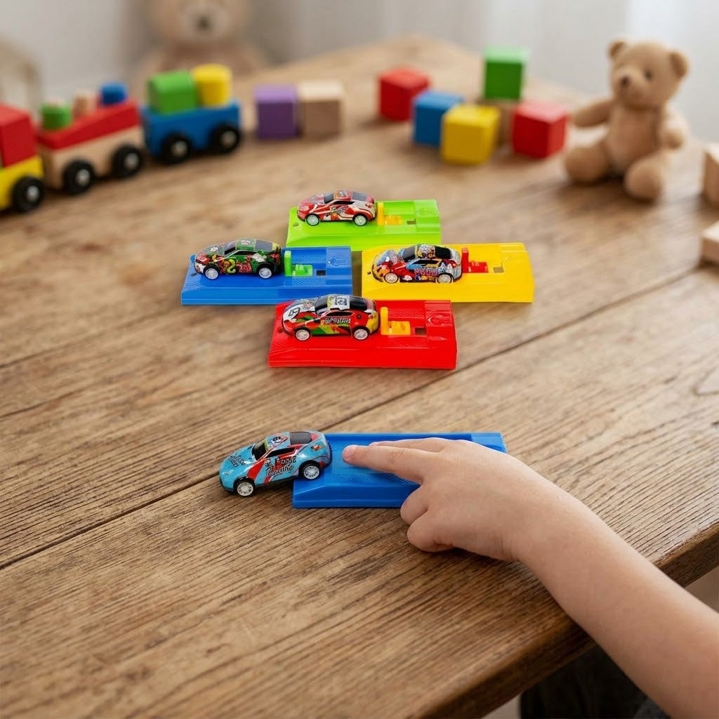 Metal Toy Car with Launcher Stocking Filler 6.5 cm - lifestyle photo