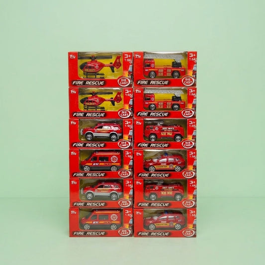 Die Cast Fire Truck 1:64 Scale Metal 7.5 cm - studio photo