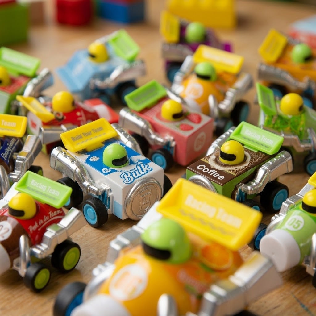 Pull Back Racing Car Chunky Toy 5 x 5 cm - close-up