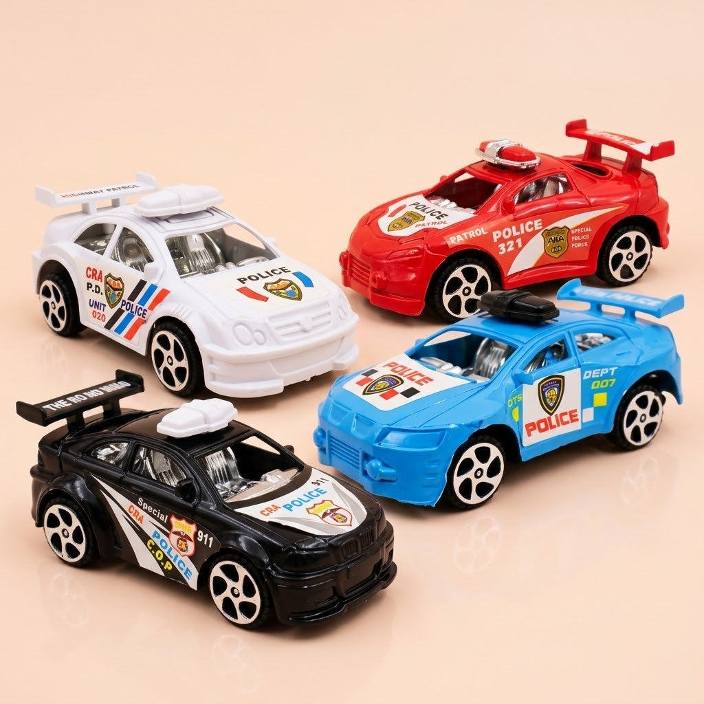 Police Car Toy 8 cm Assorted Colours - studio photo