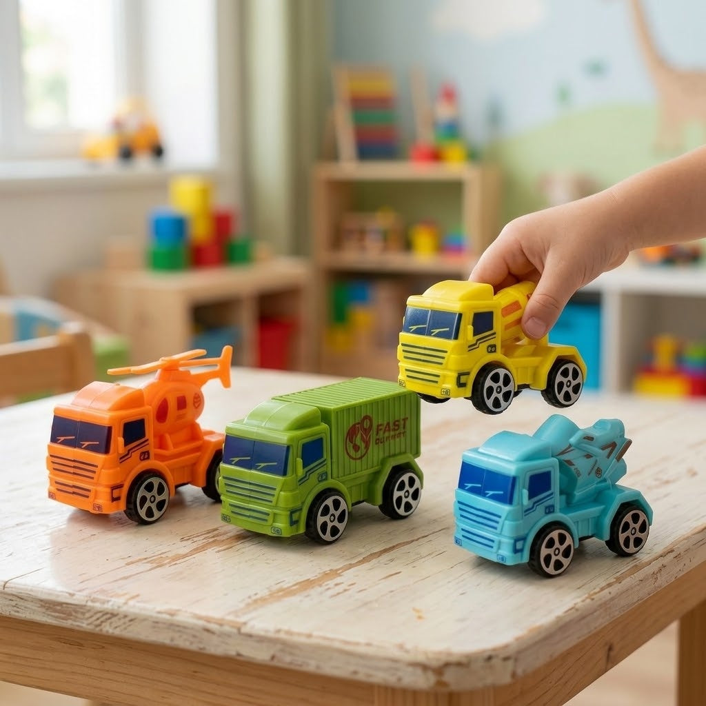 Pull Back Truck Toy 7.5 cm Mini Lorry - lifestyle photo