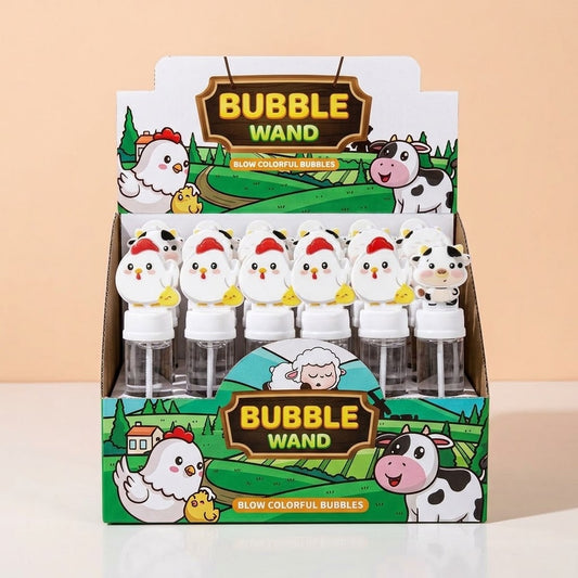 Farm Animal Soap Bubbles 40 ml Party Favour - studio photo