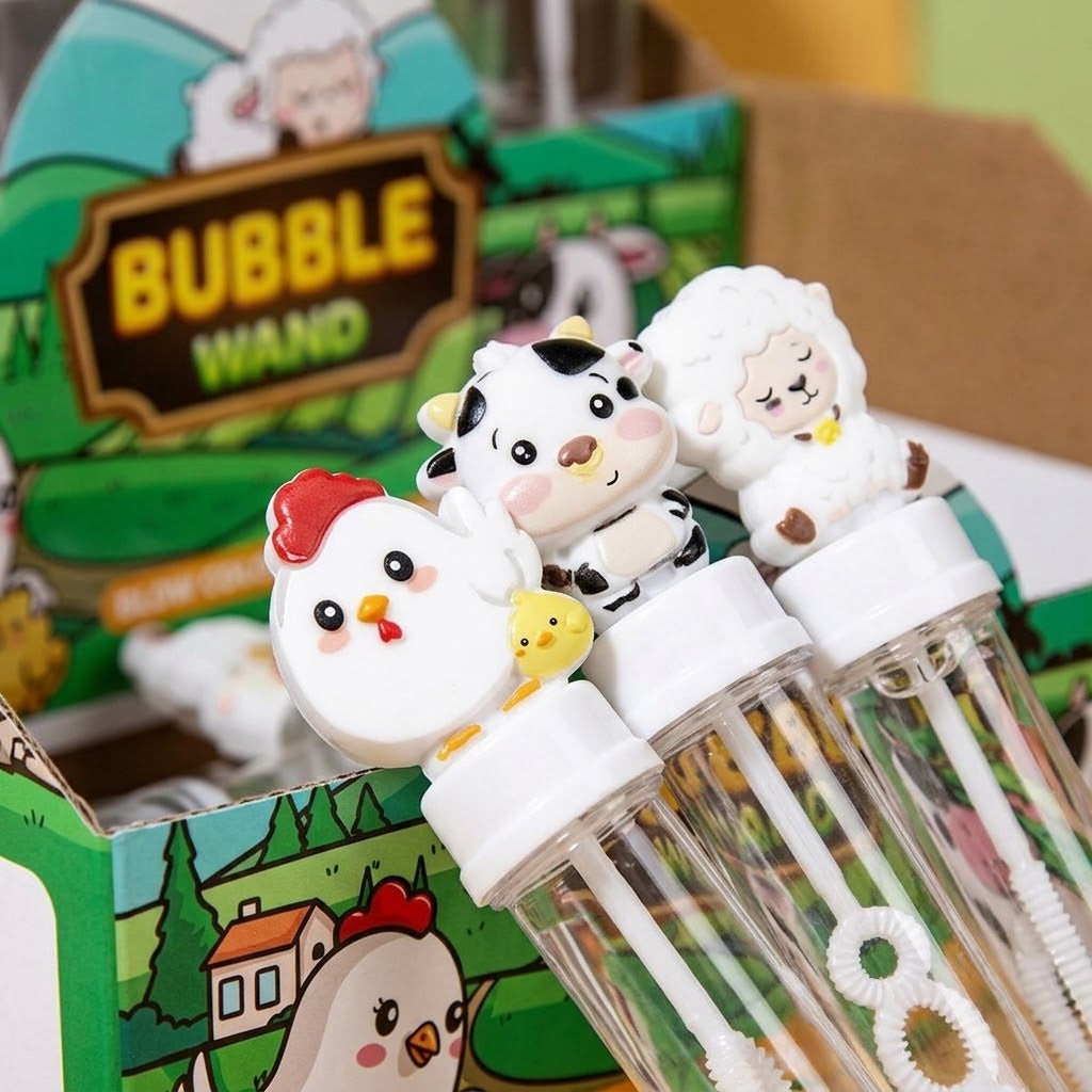 Farm Animal Soap Bubbles 40 ml Party Favour - close-up