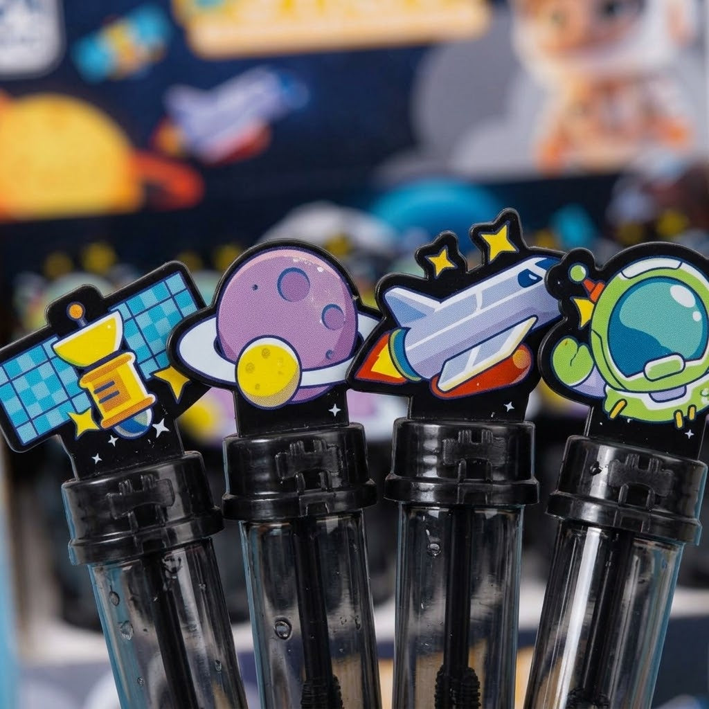 Space Soap Bubbles 40 ml Astronaut & Planet Designs - close-up