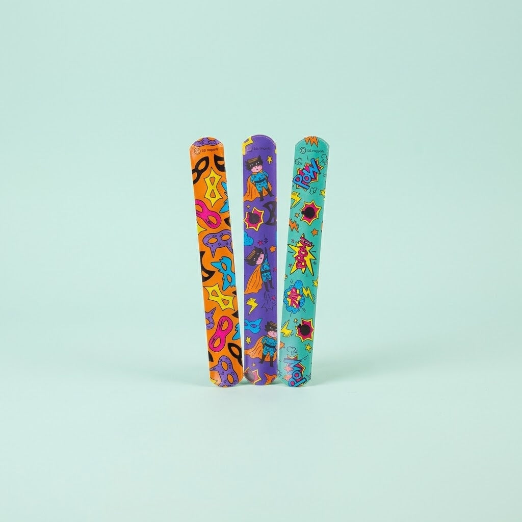 Superhero Slap Bracelet 22 cm Snap Wristband - studio photo