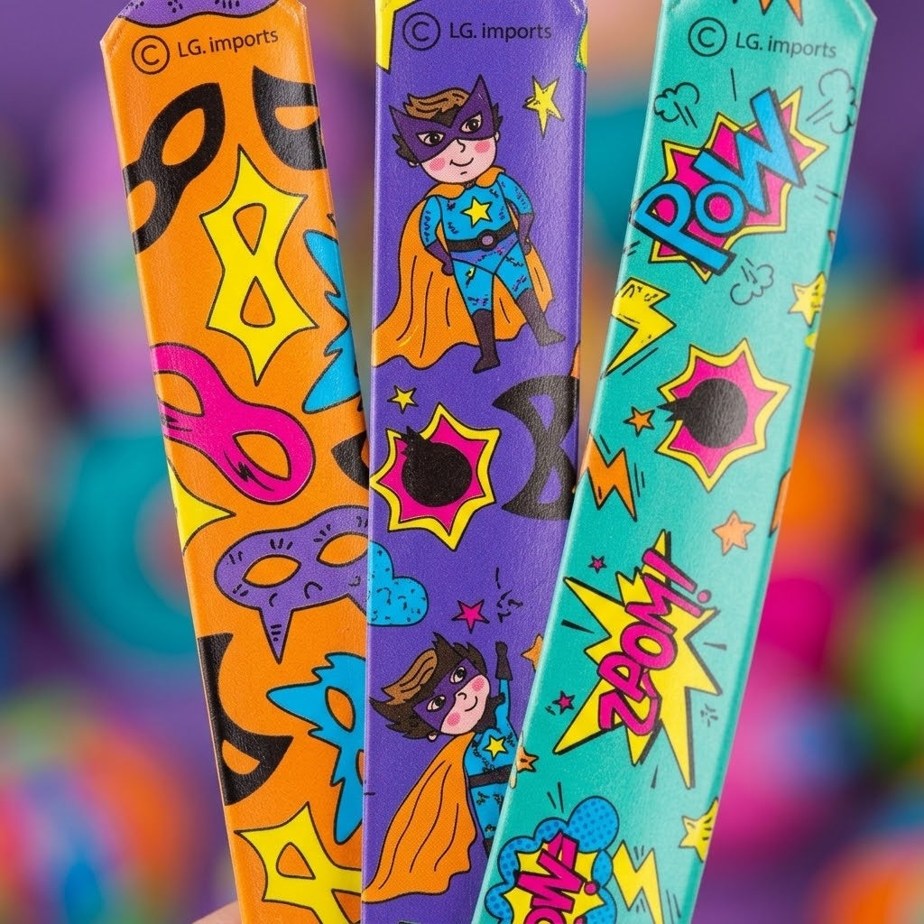 Superhero Slap Bracelet 22 cm Snap Wristband - close-up