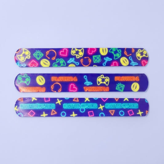 Gamer Slap Bracelet Snap Wristband Party Favour - studio photo