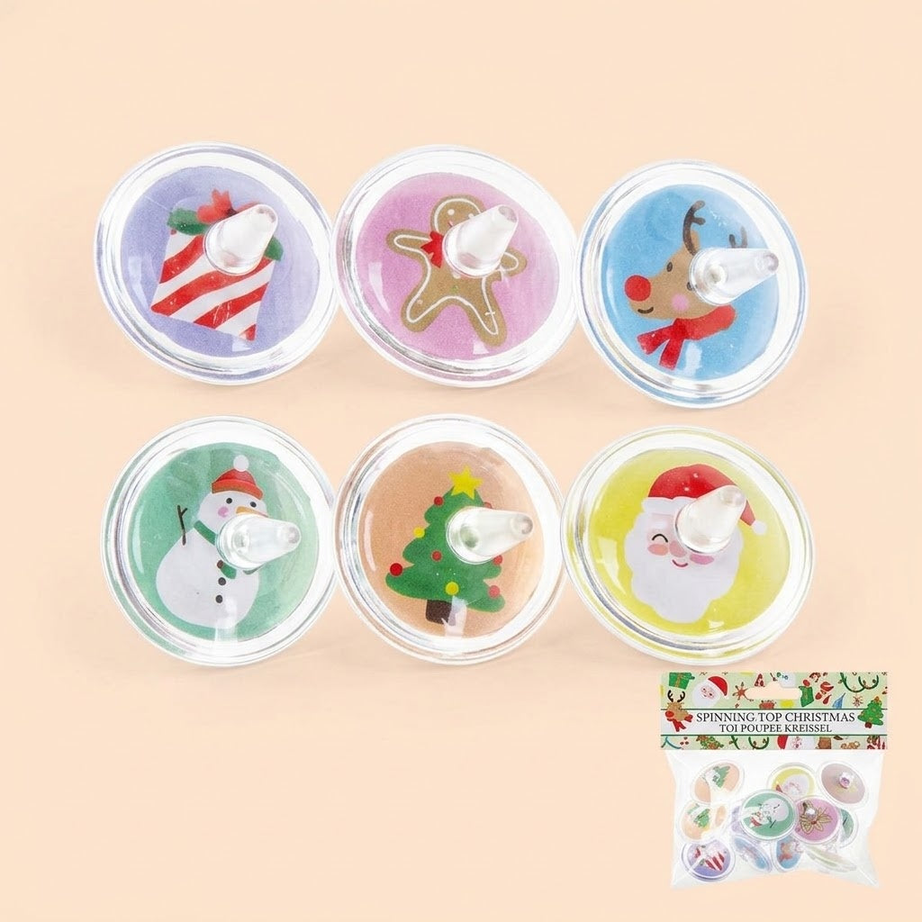 Christmas Spinning Top Mini Stocking Filler 3.5 cm - studio photo