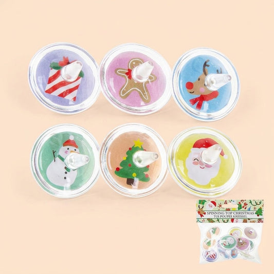 Christmas Spinning Top Mini Stocking Filler 3.5 cm - studio photo