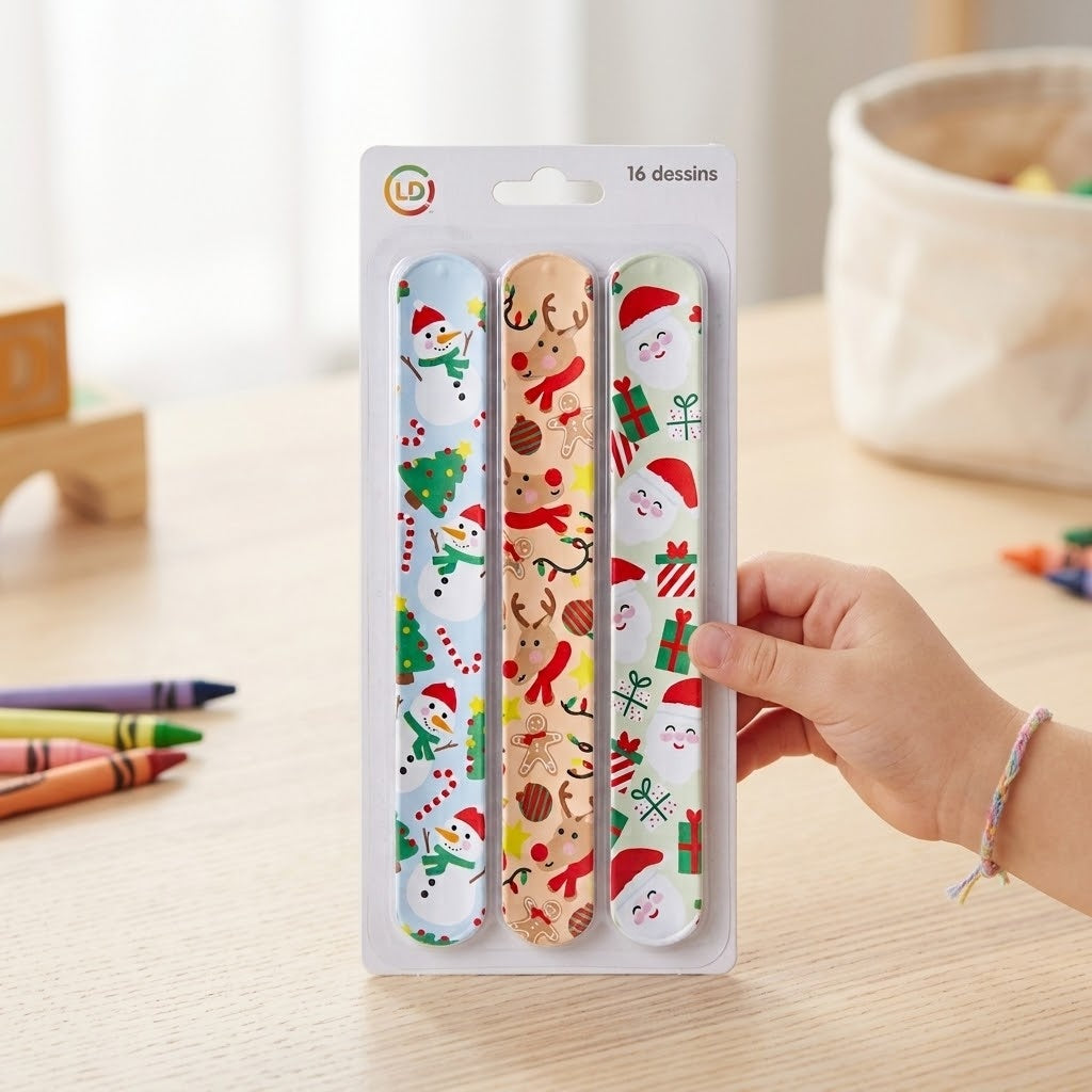 Christmas Slap Bracelet Snap Wristband Stocking Filler - lifestyle photo