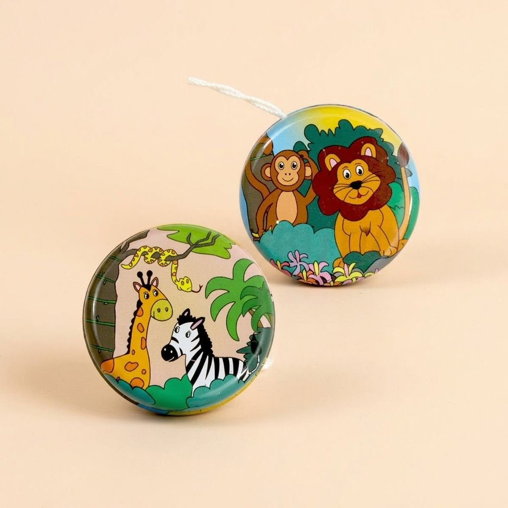 Metal Yo-Yo Jungle Animals 5.2 cm Party Favour - studio photo