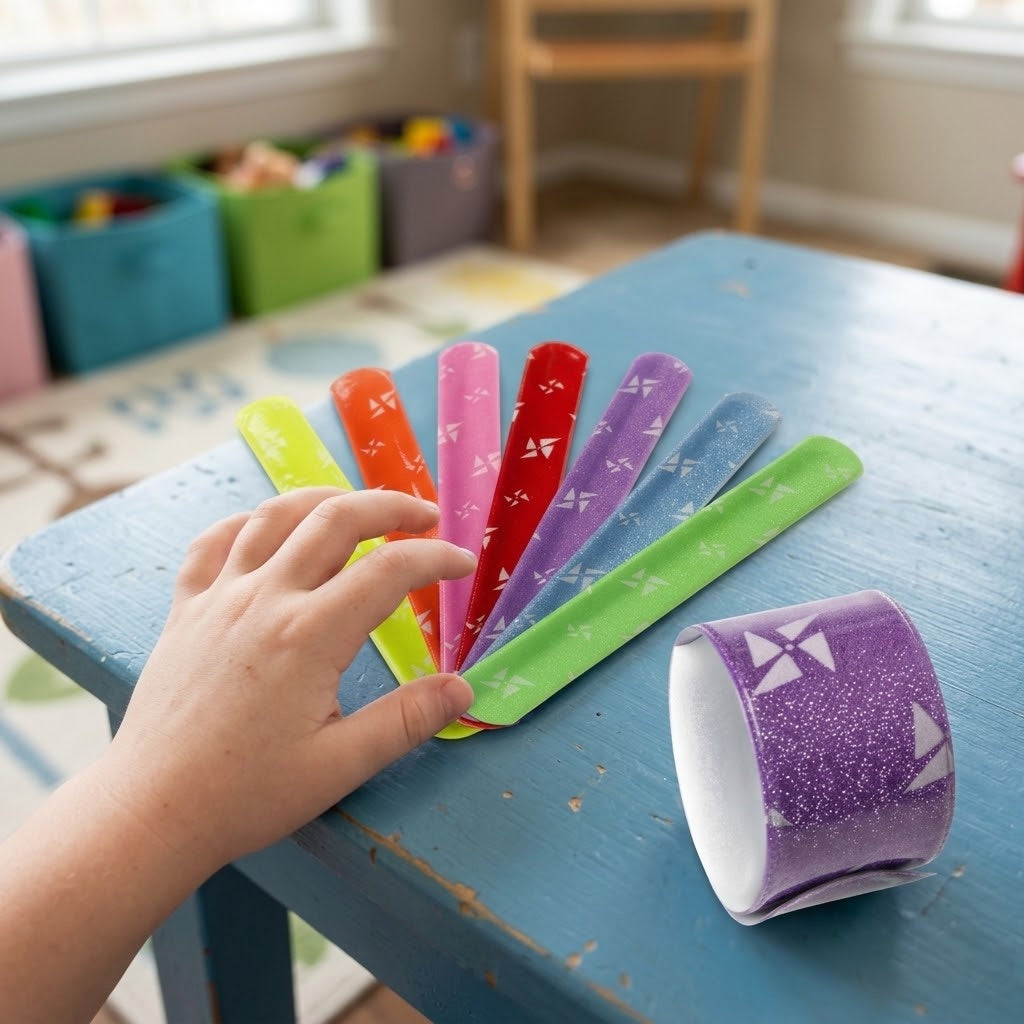 Slap Bracelet Snap Band, Assorted Colours - lifestyle photo