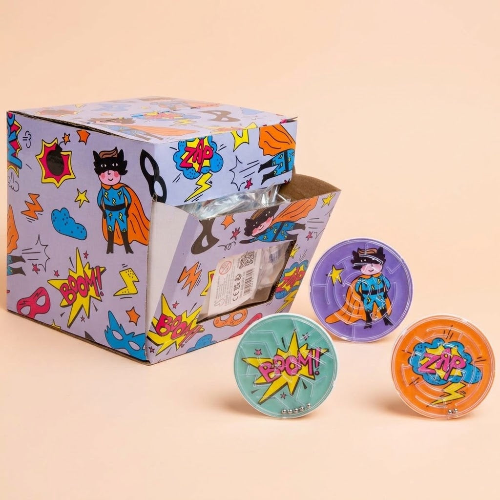 Superhero Handheld Maze Puzzle Game 5.5 cm - studio photo