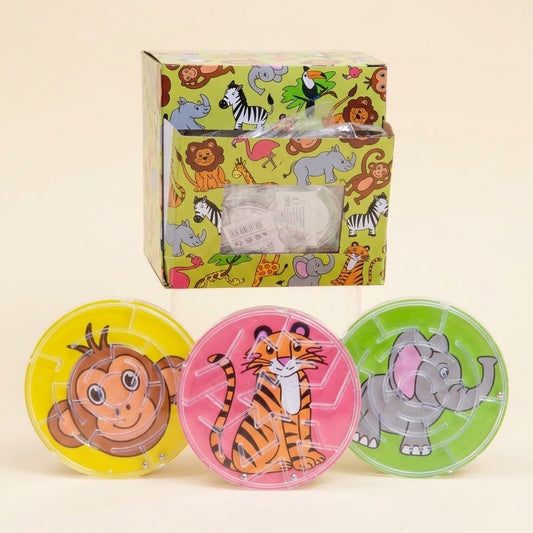 Jungle Animal Maze Puzzle Dexterity Game 5.5 cm - studio photo