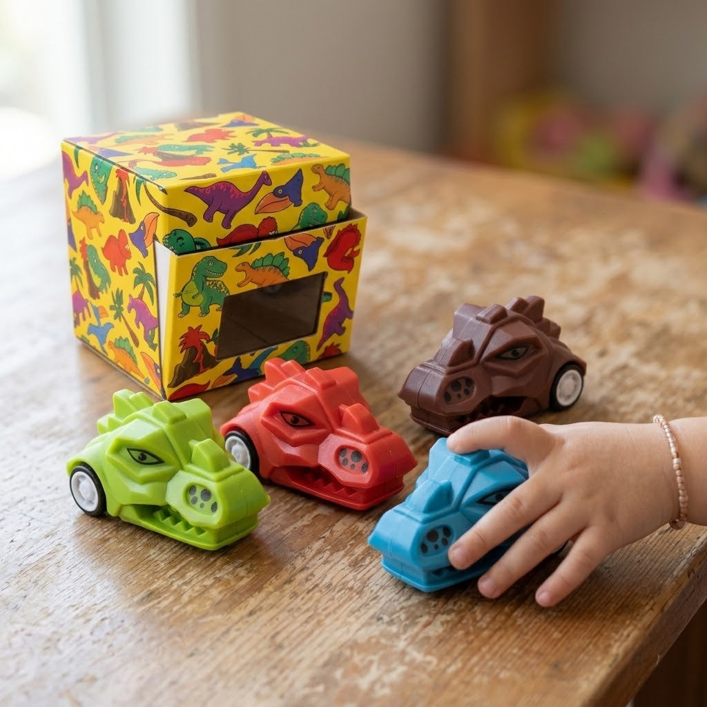 Pull Back Dinosaur Head Toy, 4.5 cm - lifestyle photo