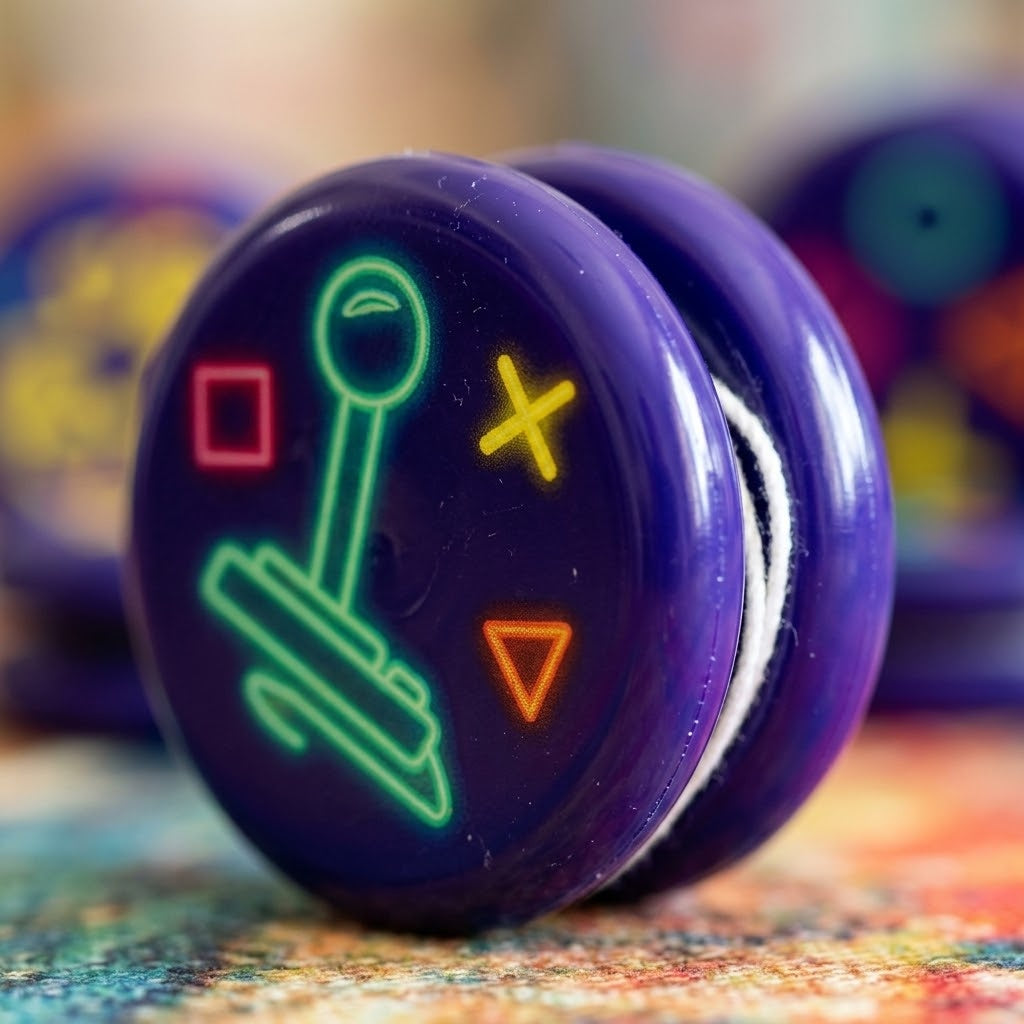 Metal Yo-Yo Gamer Design Retro Skill Toy 5.2 cm - close-up