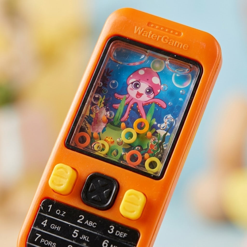 Water Game Phone with Pinball Handheld Ring Toss Toy - close-up