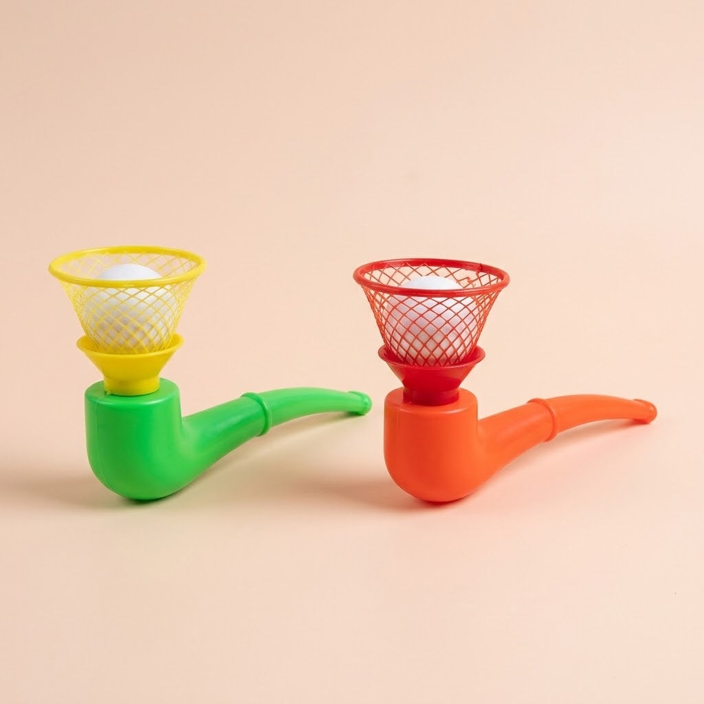 Blow Pipe Basketball Game Mini Skill Toy 10 cm - studio photo
