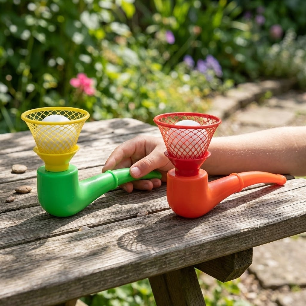 Blow Pipe Basketball Game Mini Skill Toy 10 cm - lifestyle photo