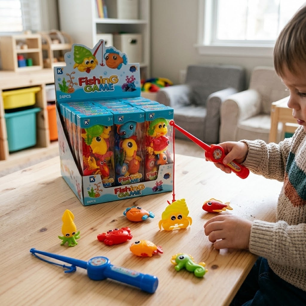 Magnetic Fishing Game Rod and 4 Sea Animals - lifestyle photo