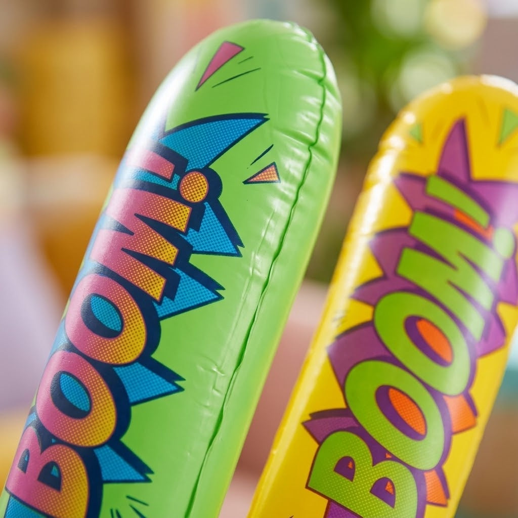 Inflatable Bopper Boom 85 cm Blow Up Bat Toy - close-up