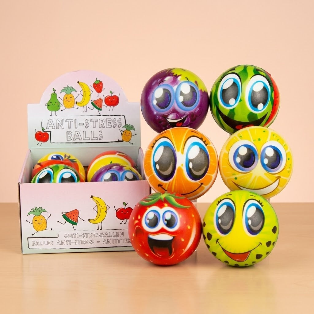 Fruit Squishy Stress Ball Fidget Toy 6.5 cm - studio photo