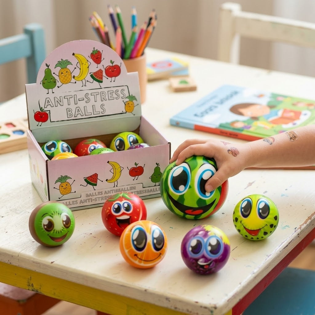 Fruit Squishy Stress Ball Fidget Toy 6.5 cm - lifestyle photo