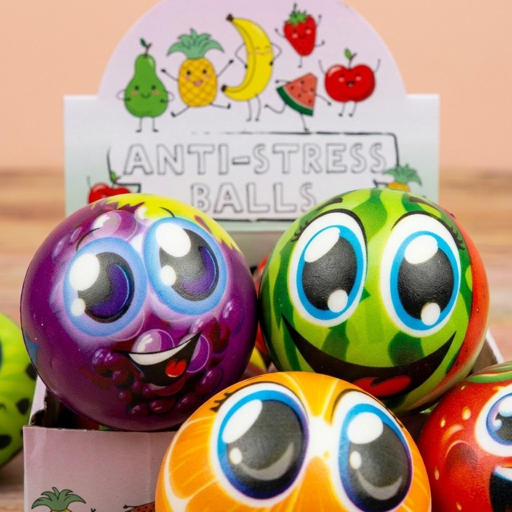 Fruit Squishy Stress Ball Fidget Toy 6.5 cm - close-up