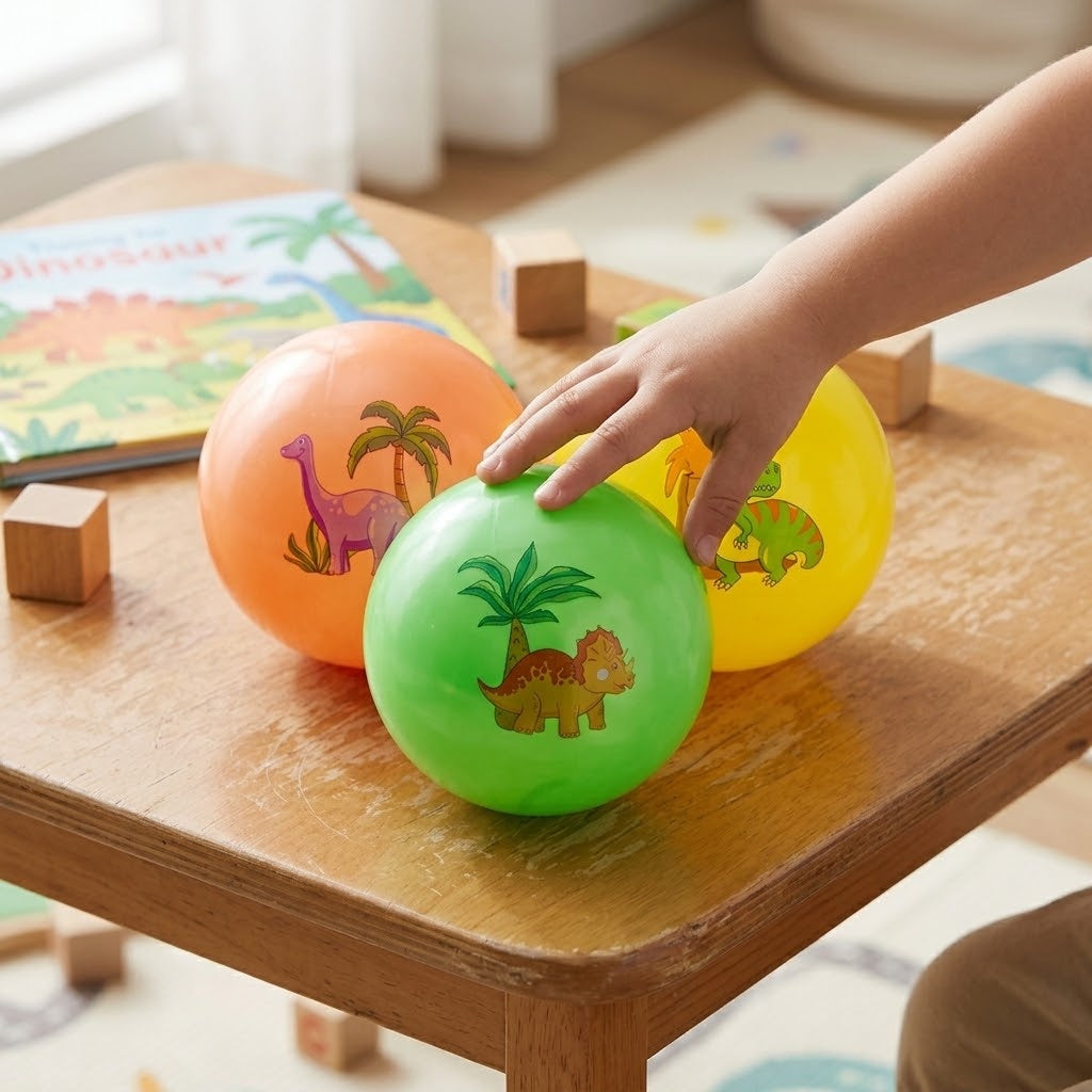 Dinosaur PVC Play Ball Inflatable Kids Ball 23 cm - lifestyle photo