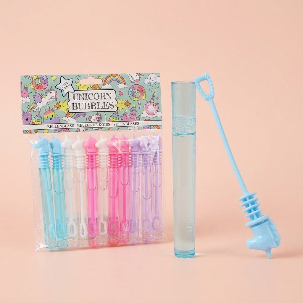Mini Unicorn Bubbles Tube 11 cm Party Favour - studio photo