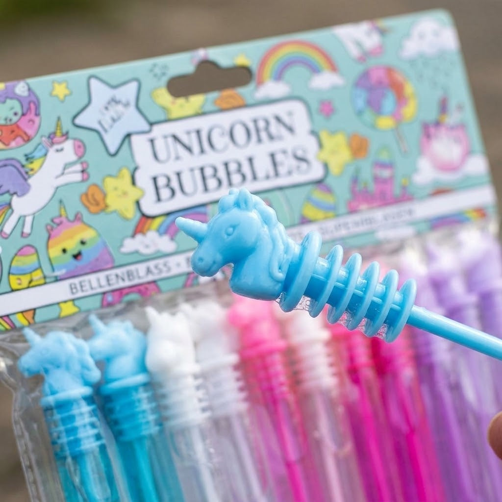 Mini Unicorn Bubbles Tube 11 cm Party Favour - close-up