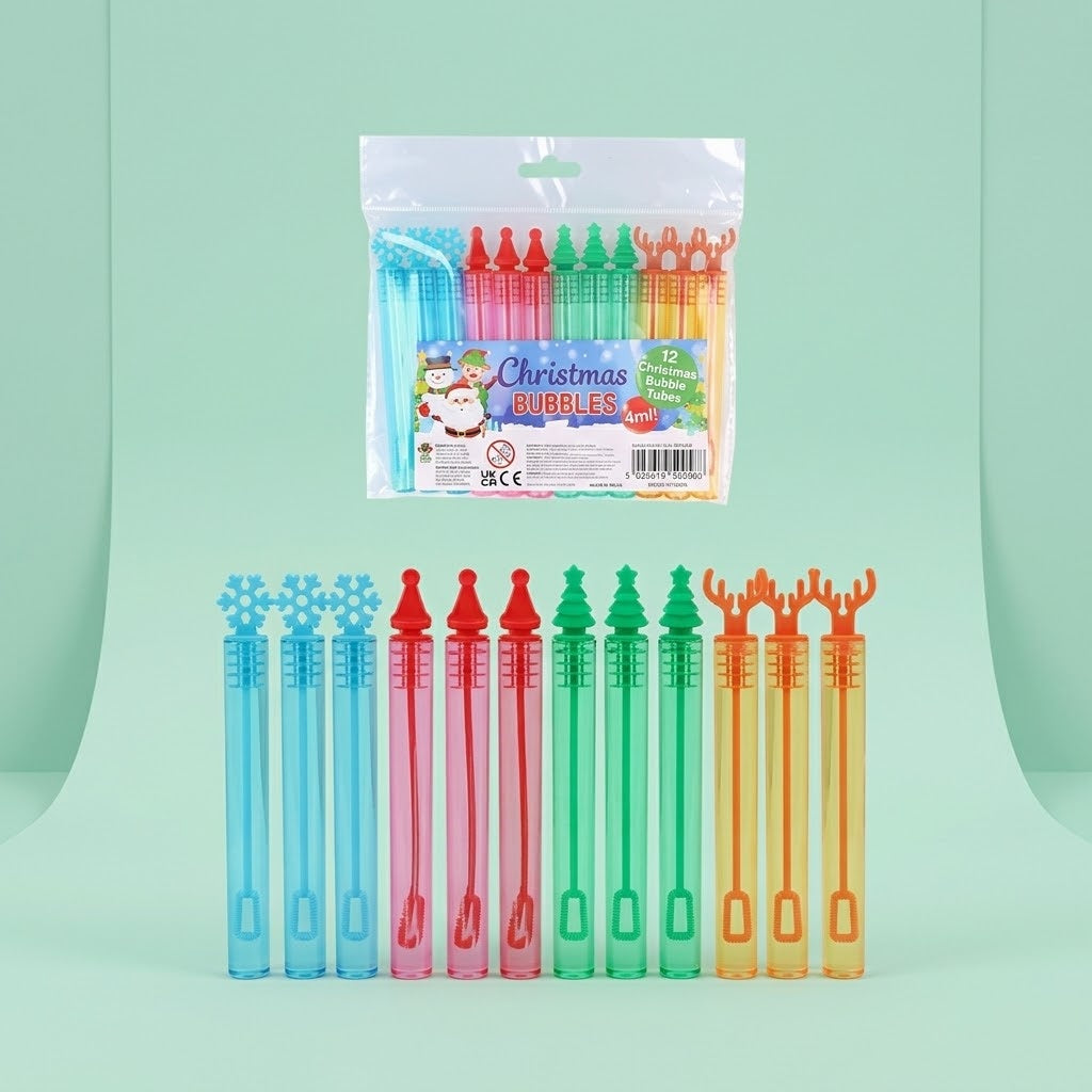 Mini Christmas Bubbles Tube 11 cm Stocking Filler - studio photo