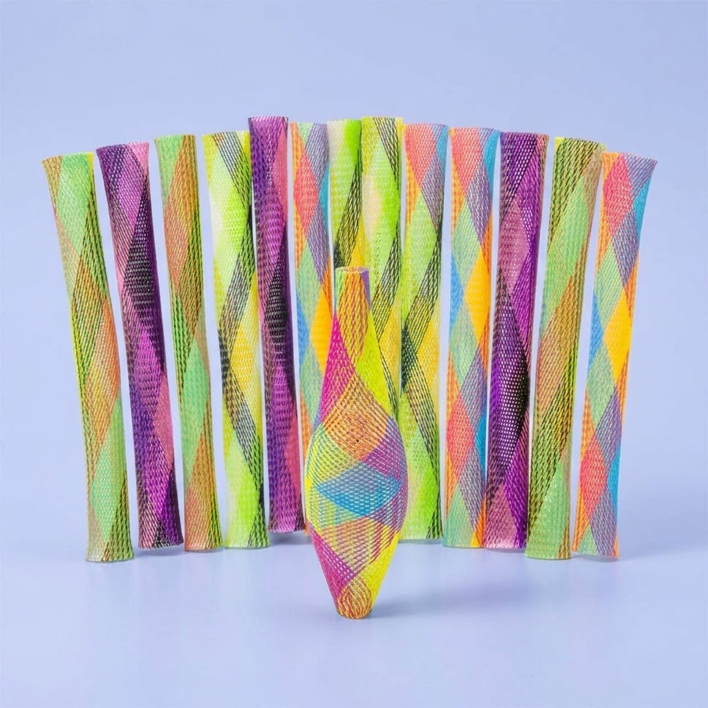 Woven Jumping Stick Fidget Toy 18 cm - studio photo