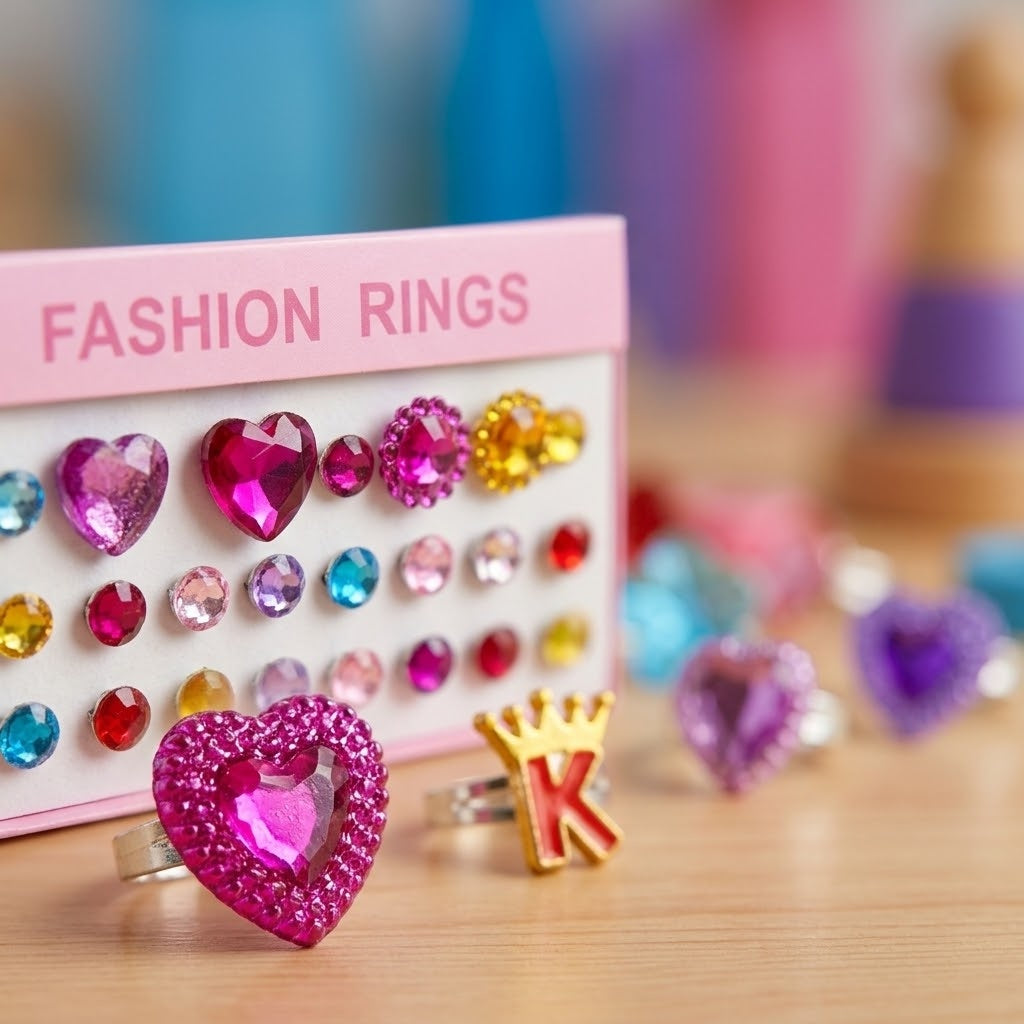 Sparkly Fantasy Ring for Kids Play Jewellery - close-up