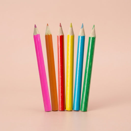 Coloured Pencils Pouch of 6 9 cm Party Bag Filler - studio photo