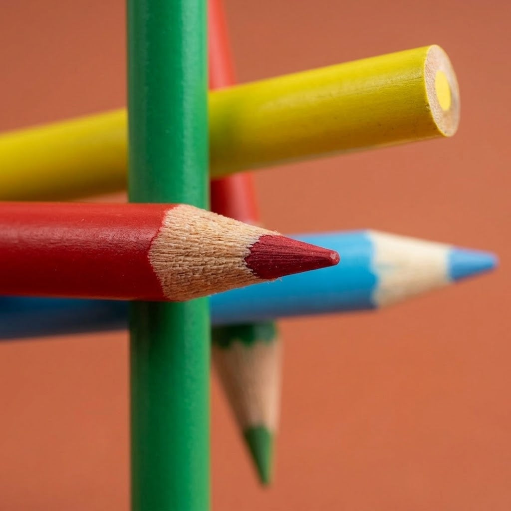 Mini Coloured Pencils Pouch of 4 8.5 cm - close-up