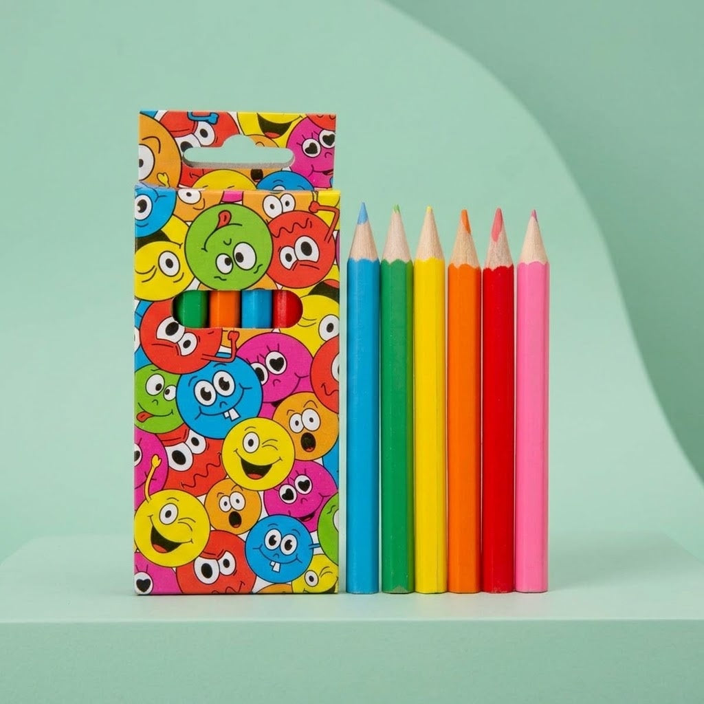 Funny Face Coloured Pencils Box of 6 9 cm - studio photo