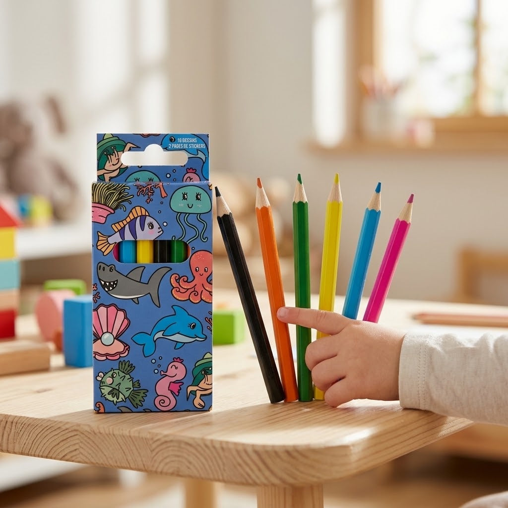 Sea Animals Coloured Pencils Box of 6 - lifestyle photo