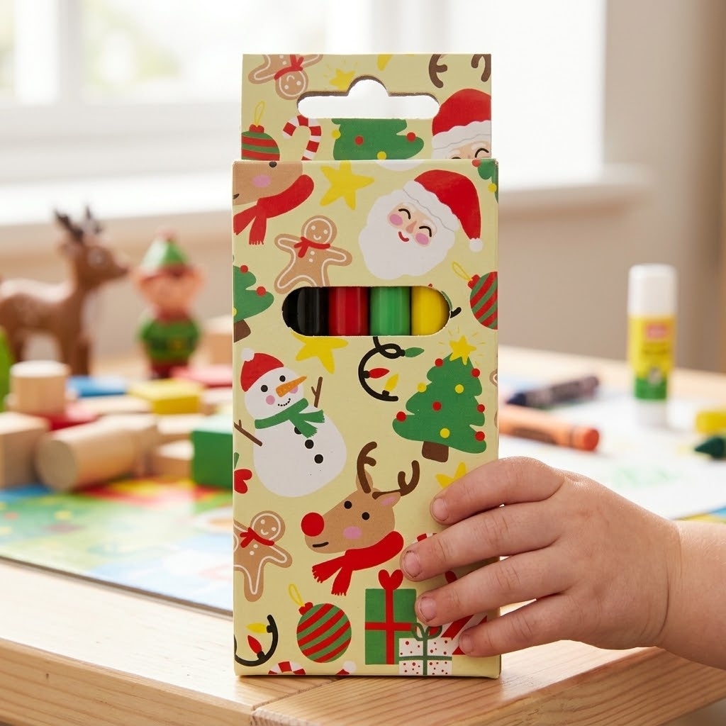 Christmas Colouring Pencils Box of 6 - lifestyle photo