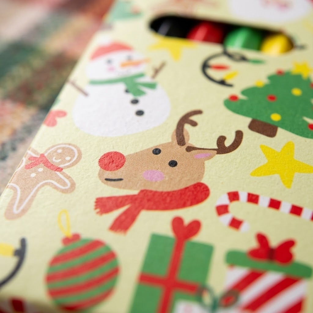 Christmas Colouring Pencils Box of 6 - close-up