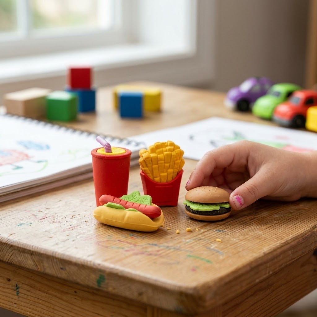 Fast Food Novelty Erasers Pack of 4 - lifestyle photo